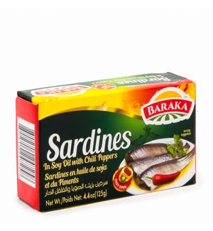 Sardines in Soy Oil & Chilli Pepper "Baraka" 125g